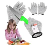 2 pares Guantes Anticortes para niños Nivel Guante Resistente a Cortes Guantes de Cocina Seguridad Nivel 5 Protección Guantes de Protección y Anticorte Guantes de Malla para Carnicero（XS）