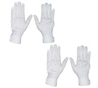 2 Pares Guantes Blancos, Guantes De Esmoquin Con Boton Diseño De 3 Costuras, Guantes Blancos De Etiqueta Para Uniforme De Policía, Guardia De Honor, Ropa Formal, Desfile, Inspección De Joyas