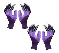 2 Pares Guantes de jardín,con Garras Guantes de Jardinería Impermeables para Excavar y Plantar,el Mejor Regalo de Jardinería para Mujeres y Hombres[Púrpura]