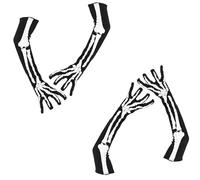 2 Pares Guantes Esqueleto Adulto Niños Halloween, Guantes Esqueleto Halloween Largo, Guantes Esqueleto Corto, Guantes Disfraz Catrina Esqueleto Adulto Infantil, Skeleton Gloves (Adulto Largo)