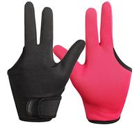 2 Pares Guantes Resistentes al Calor para Peinado Guante Reutilizable para Rizador Profesional Guante de Peluquero 3 Dedos para Tinte Pelo (Negro, Rojo Rosa)