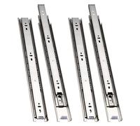 2 pares Guías Laterales para Cajones con Rodamiento de Bolas 400mm en Acero Inoxidable Extracción Total, Capacidad de Carga 45 kg