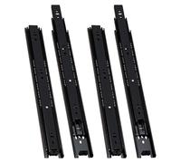 2 pares Guías Laterales para Cajones con Rodamiento de Bolas 45cm Extracción Total, Capacidad de Carga 45 kg, Negro