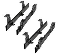 2 pares JUNKER Cajón para teclado KT1-30-H35-400-NF 400 mm negro (Parcialmente extraíble/Con soporte de montaje/Regulable en altura/Cargable hasta 30 kg) Estante para teclado para subestructura