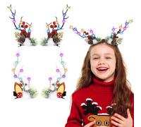 2 Pares LED Accesorios Pelo Niña,Pinzas Pelo Navidad Luminoso Reno Pinzas Horquillas Pelo Reno de Navidad Clips Pel Accesorios Navidad para el Cabello Regalos Navidad Mujer