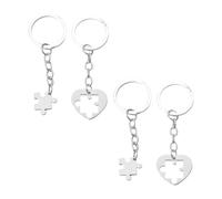2 Pares Llaveros Love Puzzle, Llaveros De Pareja, Llaveros Creativos, Llaveros De Acero Inoxidable, Llaveros Decorativos