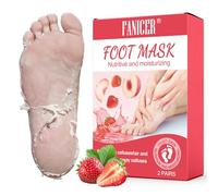 2 Pares Mascarilla Hidratante Para Pies, Mascarilla para pies exfoliante e hidratante, Cuidado Pies Secos, Agrietados, callos, la piel muerta de los pies, para Mujeres y Hombres(Fresa y Melocotón)