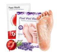 2 Pares Mascarilla Pies Exfoliante, Calcetines Exfoliantes, Foot Peel Mask para Pies Secos Y Agrietados, Calcetines Exfoliantes, Ayuda a Eliminar Piel Muerta y Durezas,melocotón + lavanda