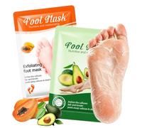 2 Pares Mascarilla Pies Exfoliante, Calcetines Exfoliantes, Foot Peel Mask para Pies Secos Y Agrietados, Calcetines Exfoliantes, Ayuda a Eliminar Piel Muerta y Durezas,Papaya + Aguacate