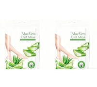 2 Pares Mascarilla Pies Exfoliante, Máscara Pies Peeling, Calcetines Exfoliantes, Foot Peel Mask para Secos y Agrietados, Reparar el Talón Agrietado y Muerto (Aloe Vera + Aloe Vera)