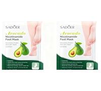 2 Pares Mascarilla Pies Exfoliante, Máscara Pies Peeling, Calcetines Exfoliantes, Foot Peel Mask para Secos y Agrietados, Reparar el Talón Agrietado y Muerto (Aguacate + Aguacate)