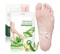2 Pares Mascarilla Pies Exfoliante, Mascarilla Exfoliante Pies, Calcetines Exfoliantes para Mujer y Hombre, Hidratación Profunda para Agrietado (Aloe Vera + Aguacate)