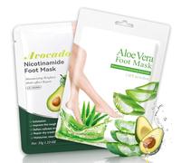 2 Pares Mascarilla Pies Exfoliante, Peeling Pies, Repara los Talones, Exfoliante Pies para Mujeres y Hombres, Quitar Piel Muerta y Callos, Hidrata y Nutre Tus Pies (Aloe Vera + Aguacate）