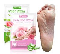 2 Pares Mascarilla Pies Peeling, Calcetines Exfoliantes de Pies, Hidrata Talones Agrietados, Pies Suaves y Renovados, Mujeres y Hombres Quitar Piel Muerta y Callos (Rosa + Aloe)