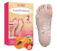 2 Pares Mascarilla Pies Peeling, Foot Peel Mask, Hidratantes Para Pies Secos Agrietados, Reparar El TalóN Agrietado Muerto, Mujeres Y Hombres(Fresa Y Papaya)