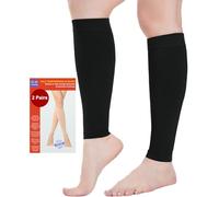 2 Pares Medias de Compresión Mujer y Hmbre Médicas Circulacion, 20-30 mmHg Clase 2, Calcetines Compresion con Pantorrillas para Varices, Edema, Vuelo (2x Negro, XXL)