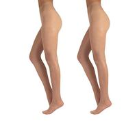 2 PARES - MEDIAS TRANSPARENTES 20 DEN | MEDIAS PARA MUJER | NATURAL, NEGRO, AZUL | S, M, L, XL, XXL | CALCETERÍA ITALIANA (XL, NATURAL)
