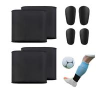2 Pares Mini Espinillera Set con 2 Pares Silicona Banda Sujeta Espinilleras, Mini Espinilleras de Fútbol para Hombres, Mujeres, Niños, Niñas, Fútbol Running Entrenamiento Principiante