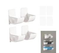 2 Pares Organizadores de Bolsas de Plástico, Soporte Bolsa Basura Pared, Organizador Papel Aluminio y Film, Sin Necesidad de Taladrar, Apto Para Papel de Aluminio, Papel Encerado y Bolsas de Basura