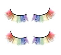 2 pares pestañas de color mirada natural 3D ráfano rizado eyelashes orgullo esponjos