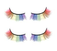 2 pares pestañas de color mirada natural 3D ráfano rizado pestañas orgullo esponjos