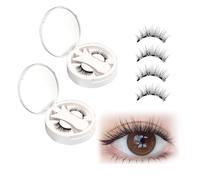 2 pares Pestañas Postizas Magneticas Riutilizzabili Con Applicatore, Pestañas Magnéticas Con Aplicador No Necesitan Pegamento Fáciles De Llevar Pestañas Magnéticas