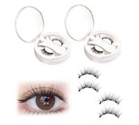 2 pares Pestañas Postizas Magneticas Riutilizzabili Con Applicatore, Pestañas Magnéticas Con Aplicador No requiere pegamento, fácil de colocar Pestañas Con Iman