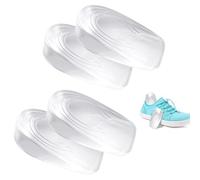 2 Pares Plantillas Gel Taloneras Fascitis Plantar, 2 cm Taloneras Silicona, Transparente Plantilla Espolon Calcaneo, Plantillas Altura Hombre Mujer, Antideslizante Alivia el Dolor en el Talón
