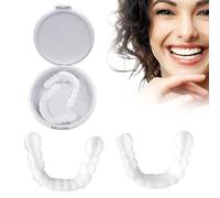2 Pares Protesis Dental Cosméticos Dentadura Postiza Clip, Dientes Postizos Temporales Superior E Inferior, Carillas Dentales Realistas Para Hombres Mujeres Blanquear Los Dientes Solución