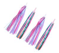 2 Pares Serpentinas de Bicicleta Coloridas para Borlas de Tela | Fáciles de Instalar, Acabado Fino y Colores Vivos, Accesorio Delicado para Bicicletas Infantiles