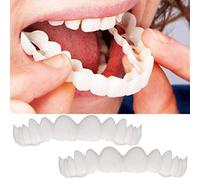 2 Pares/Set (dentadura Superior e Inferior) Dentadura Superior e Inferior Instant Smile Comfort Fit Flex Cosmetic Teeth Dentadura Dental Top carilla cosmética