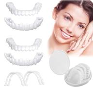 2 pares sonrisa dientes carillas comodidad instantánea carillas cosméticas dientes superiores e inferiores para hombres mujeres blanqueamiento dental cubierta de dientes malos