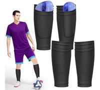 2 Pares Sujeta Espinilleras Fútbol Juvenil Talla M Negro Caneleiras Futebol Criança con Tira Espinilleras Integradas Fútbol Juvenil Medias con Espinilleras Caneleiras Antideslizante Shin Guard