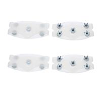 2 Pares Tacos de Tracción 5 Dientes y Banda Elástica Ancha | Cubierta Flexible de Silicona Tpe Transparente, Puntas de Acero Manganeso Reforzado, para Senderismo y Uso Diario