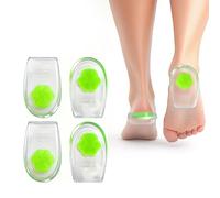 2 Pares Talóneras de Silicona para Fascitis Plantar y Espolón Calcáneo - Almohadillas para Talón Suaves Hombre y Mujer, Plantillas Gel Anti-Dolor, Protector Talón Reutilizable para Zapatos