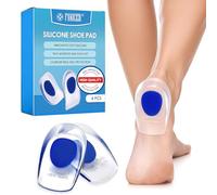 2 Pares Taloneras Silicona-Azul-grande,Plantillas de Talón Gel, Aliviar la fascitis plantar, Adecuado para la Reducción del Impacto Plantar, Adecuado para hombres y mujeres
