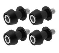 2 Pares Tornillos M10 CNC para Soporte Carrete Basculante y Marco Arranque Moto, Adaptador Alta Precisión 10mm Negro