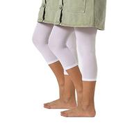 2 PARES X LEGGINGS CORTOS SEMI OPACOS PARA NIÑA | MALLAS CORTE PIRATA EN MICROFIBRA | 40 DEN | NEGRO, BLANCO | 4/6, 8/10, 12/14 AÑOS | CALCETERÍA ITALIANA | (4/6 AÑOS - 2 PARES - BLANCOS)