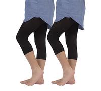 2 PARES X LEGGINGS CORTOS SEMI OPACOS PARA NIÑA | MALLAS CORTE PIRATA EN MICROFIBRA | 40 DEN | NEGRO, BLANCO | 4/6, 8/10, 12/14 AÑOS | CALCETERÍA ITALIANA | (8/10 AÑOS, 2 PARES - NEGROS)