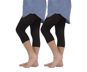 2 PARES X LEGGINGS CORTOS SEMI OPACOS PARA NIÑA | MALLAS CORTE PIRATA EN MICROFIBRA | 40 DEN | NEGRO, BLANCO | 4/6, 8/10, 12/14 AÑOS | CALCETERÍA ITALIANA | (4/6 AÑOS - 2 PARES - NEGROS)
