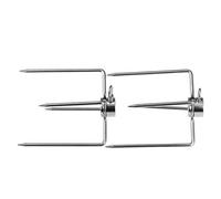 2 parrillas de barbacoa, parrilla de barbacoa, tenedor de parrilla de galvanoplastia multifuncional de acero inoxidable, accesorios de barbacoa al aire libre de cuatro garras, accesorios de barbacoa