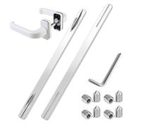 2 pasadores cuadrados de 8 mm x 150 mm, barra de husillo, herraje de puerta, pasador cuadrado de 8 mm para tirador de puerta, con 8 tornillos y mango, para tirador de puerta, tira ranurada, cerradura