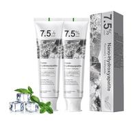 2 Pasta de dientes con 7,5 % nanohidroxiapatita para reparación y protección del esmalte, sin flúor, restaura el esmalte, alivia la sensibilidad, cuidado dental sensible, aliento fresco