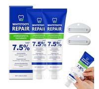2 Pasta de dientes de hidroxiapatita, pasta de dientes de hidroxiapatita, viene con 2 exprimidores de pasta de dientes, reparación del esmalte dental, alivio de la sensibilidad dental