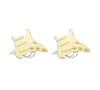 2 Pastillas De Golpeador De Guitarra Eléctrica Cargadas Precableadas Montaje De Placa De Rascado SSS Amarillo