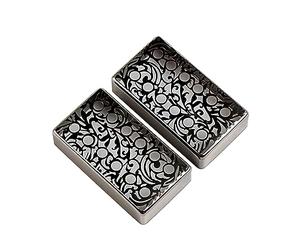 2 pastillas de guitarra eléctrica grabadas con flores de metal Humbuckers vintage