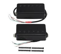 2 pastillas Humbucker for guitarra eléctrica con imán de cerámica, mástil y puente, pastillas LP, piezas de guitarra, cromo/negro/dorado a elegir.(Black NB Set)
