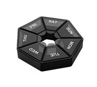 2 pastilleros con 7 rejillas de almacenamiento para tabletas, dispensador de bolsillo para el hogar, viajes, campamento, organización, caja de contenedor, color negro