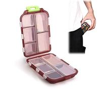 2 pastilleros organizadores portátiles diarios, mini caja de farmacia, pastillero diario pequeño, estuche de bolsillo de farmacia, contenedor de píldoras de viaje, farmacia de viaje, pastillero