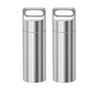 2 Pastilleros, Pastilleros Portátiles, Pastillero Impermeable de Uso Diario, Organizador Portátil para Acampar y Viajar (Silver, 6.5 * 1.95cm)